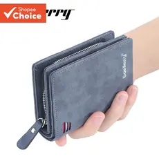 Carteira Vertical Baellerry Nubuck-Bolsa De Moedas Com Zíper Para Vários Cartões Europa E América Homens