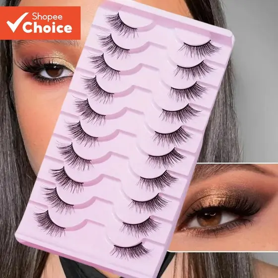 Cílios Postiços 10 Pares-Imitação De Vison , Ultra Natural E Fofo , Ferramenta Essencial Para Maquiagem Diária De