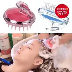 Massageador De Couro Cabeludo Com Escova De Pente De Silicone-Para Banho E Shampoo , Refrescante De Cabelo