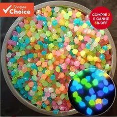 Um Pacote 200 Peças Mini Pedras Luminosas Losango 1cm Ornamentos Fluorescentes Para Aquário Jardim Micro Paisagem Arqueo