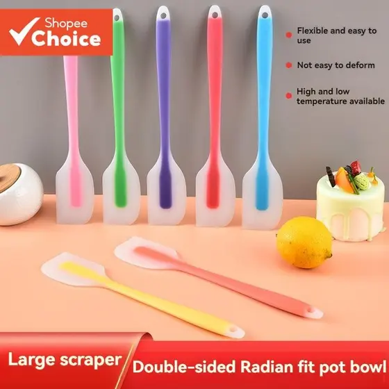 Local Translúcido silicone Pequeno Raspador Creme Bolo Espátula Ferramenta De Cozimento De Qualidade Alimentar Faca Rasp