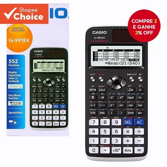 Calculadora Científica Casio FX-991EX 240 Funções Presente Ideal Para Férias Ou De Volta Às Aulas