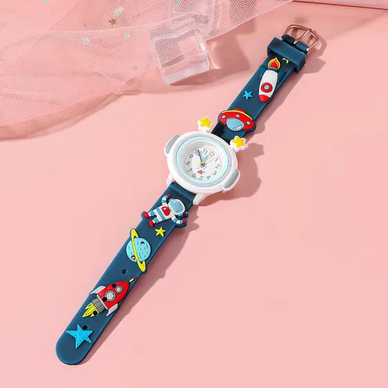 O Novo Relógio Digital De Quartzo De Sílica Gel De Astronauta De Desenho Animado Infantil Para Crianças E Meninas