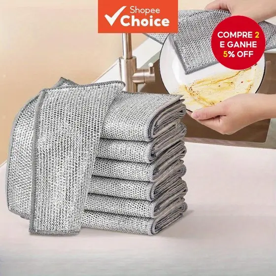 Purificador De Lã De Aço-Pano De Prato Não Gorduroso Para Limpeza De Panelas/E Fogão , Removedor De Manchas Resistente