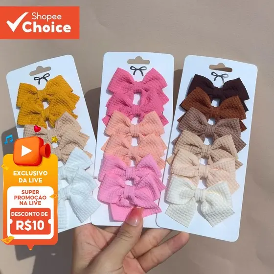 Grampos De Cabelo Com Laço Fofo Para Bebês | Estampados Frescos , Acessórios Ideais Meninas
