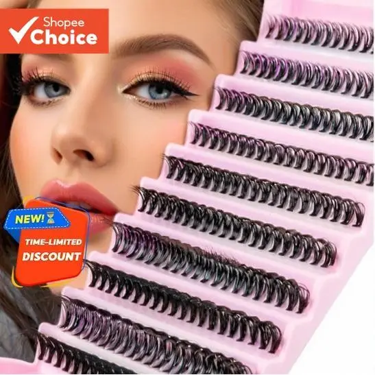 Extensões De Cílios Fofas D Curl , 200 Peças 8-16mm DIY Tufos Postiços De Aparência Natural Apenas