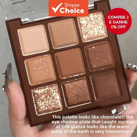 Paleta De Sombras De 9 Cores De Chocolate – Marrom Brilhante , Fosco E Neutro , Multiuso , Adequado Para Orçamento