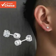 Único Novo Zircão Brincos De Aço Inoxidável Parafuso Volta K Jóias Ouro Dupla Face Pedra Preciosa