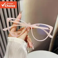Moda Olho De Gato Óculos Feminino Quadro Colorido Estilo Europeu Anti Luz Azul