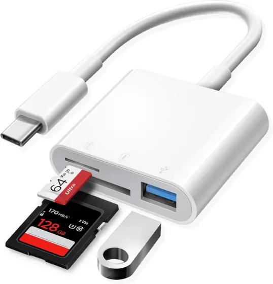 Leitor De Cartão USB HUB Type C Para SD TF 3IN1