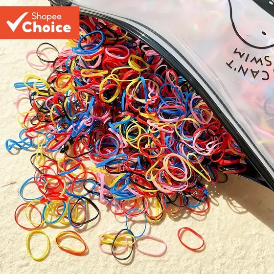 500pcs Meninas Faixa De Borracha Descartável Colorida Recém-Nascido Porta Rabo De Pônei Gravatas Para Cabelo De Bebê