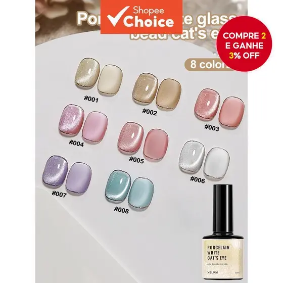XEIJAYI 8 Unidades Kit De Esmalte Em Gel , 8 Cores 8ml Olho De Gato Sem Bastão Magnético Incluído , Outono Inverno Popul