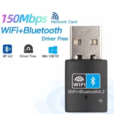 Adaptador USB WiFi Bluetooth 150Mbps 2.4GHz 2 Em 1 Transmissor Receptor Externo RTL8723