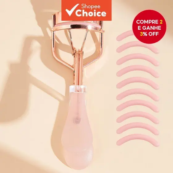 Conjunto De Modelador De Cílios Em Ouro Rosa , Design Transparente , 10 Tiras De Reposição , Curvatura Profissional