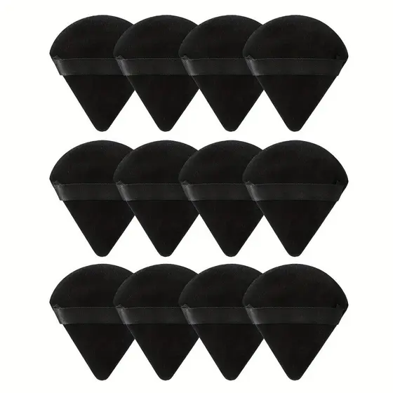 12 Peças De Sopros De Pó Triangular Conjunto De Veludo Super Macio-Esponjas De Maquiagem Para Base Perfeita