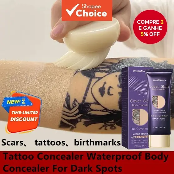 PureCover Tatuagem À Prova D'água E Corretivo Corporal-Maquiagem Para Pernas Com Cobertura Total Manchas Escuras , Cicat