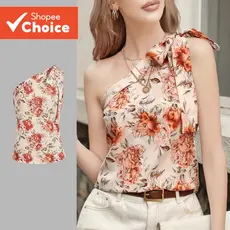 Regata Feminina Boho Floral Com Gravata Frontal Padrão Primavera/Verão Multicolorida L135A2D212