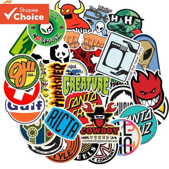 50 Peças De Adesivos De Marca De Skate-Decalques De Vinil À Prova D'água Para Laptop , Telefone E