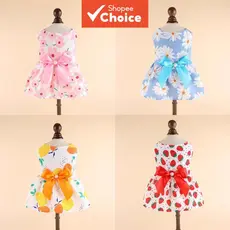 Vestido Para Animais De Estimação Com Estampa Floral , Gravata Borboleta , Roupa De Princesa , Cachorro Pequeno Gato , J