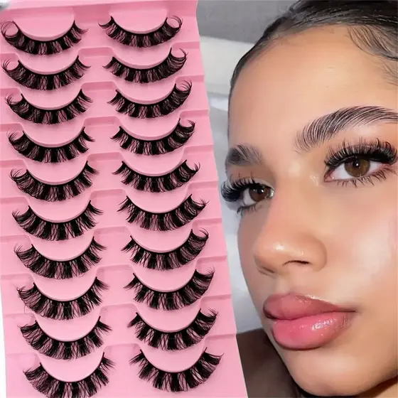 Cílios Postiços Estilo Russo 10 Pares , Mistura Macia E Fina Enrolada Em Dd , Olhos Dramáticos Volumosos