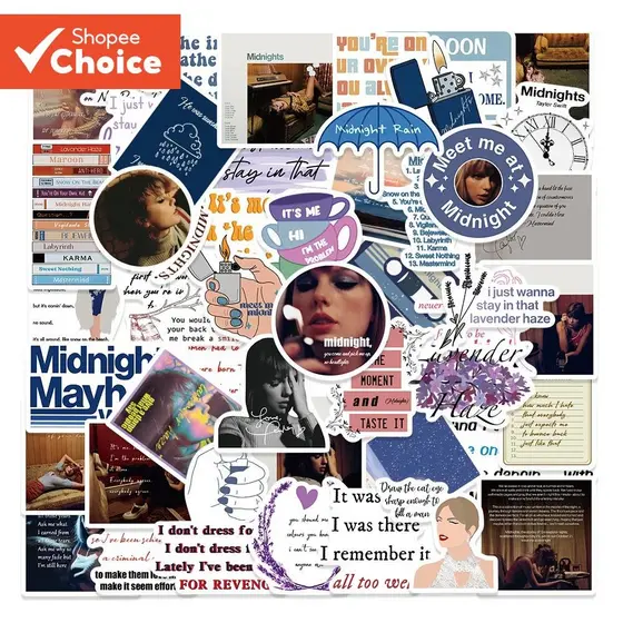 Adesivos 50 Peças Pacote Taylor Alison Swift Meias À Prova D'água PVC Bagagem Skate Guitarra Papelaria Graffiti Adesivo
