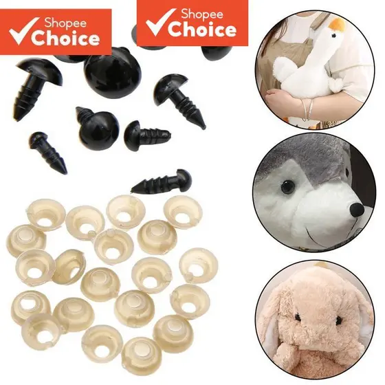 50 Pares 5-14mm Olhos De Segurança De Plástico Preto Para Bonecas E Brinquedos De Pelúcia Acessórios DIY