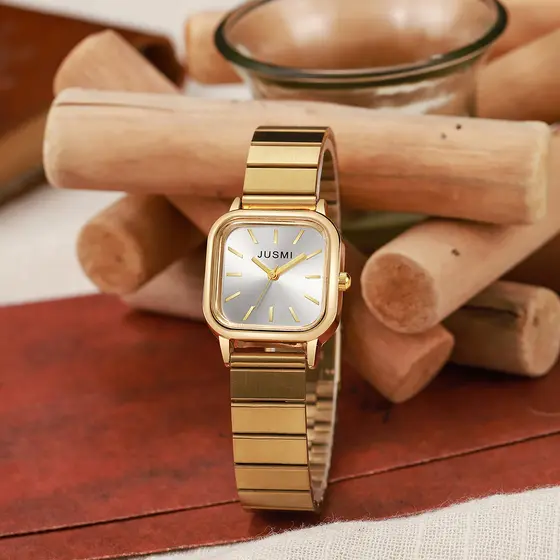 Relógio Feminino Lindamente Simples Nova Moda Pulseira De Aço Fino Para Frente