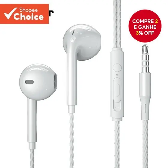 Fones De Ouvido HIFI Bass Com Fio ESSAGER S320 Microfone-Intra-Auriculares Estéreo Para Música E Chamadas-Especial Féria