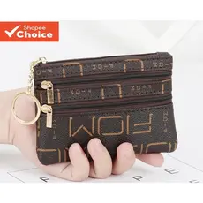 Carteira feminina mini moda curta com zíper, simples e prática, bolsa para moedas e pequenos trocados.