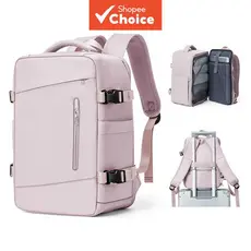 Mochila de fim de semana feminina à prova d'água com abertura de 180°, mochila de viagem para laptop de 16 polegadas com