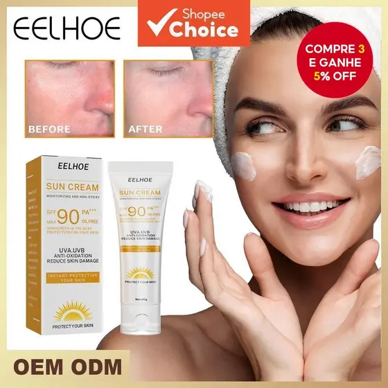 Eelhoe Creme Solar Proteção De Umidade Facial Corpo Pele Protetora Cuidados Com A Summerti me Refrescante Não Gorduroso