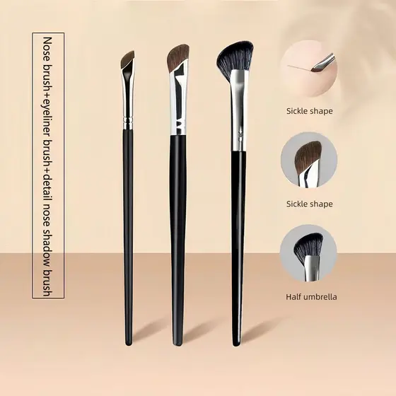 Escova Profissional Para Esculpir Nariz-Semiventilador Angular , Cabelo Natural Mistura Perfeita