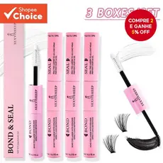 Conjunto Strong Hold Lash Duo , Adesivo Preto 5ml + Selante Transparente , Para Extensões De Cluster