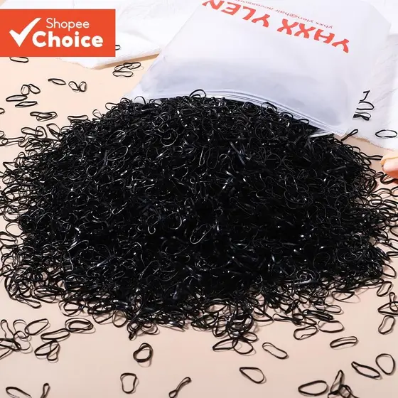 1000 Pçs Preto Branco Pequenas Faixas De Borracha Simples Alta Elástica Laços De Cabelo Bonito Mini Hairband Scrunchies