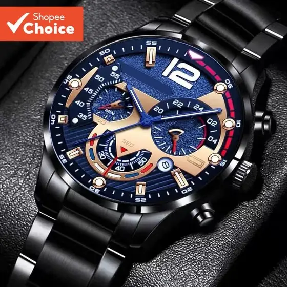 Relógios De Luxo Masculinos Pulseira De Ouro Aço Inoxidável Quartzo Calendário Relógio Para Homem Negócios Luminoso