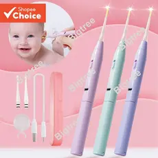 Removedor De Limpador De Cera De Ouvido De Bebê Com Luz LED Ponta De Silicone Macio Seguro E Suave Para Bebês