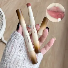 Creme Em Pó Labial Gege Bear 2 1-Névoa De Veludo , Pincel De Almofada Embutido , Fosco Macio Semelhante A Nuvem , Tons A