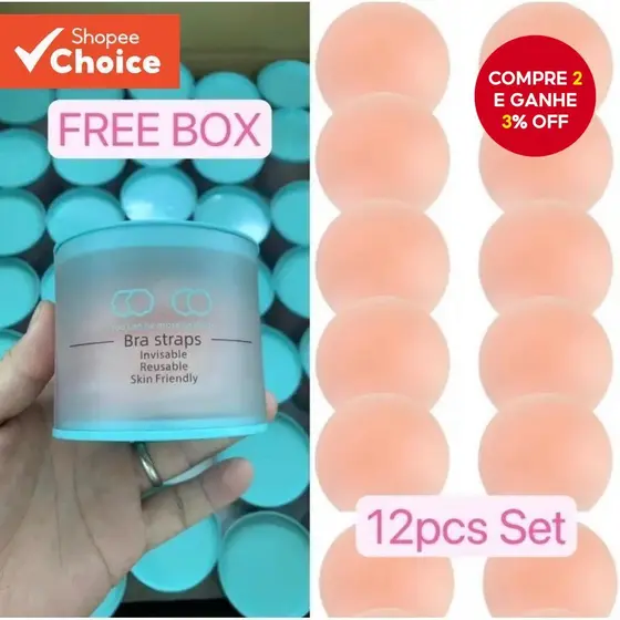 Capas De Silicone Reutilizáveis Para Mamilos , 12 Peças – Almofadas De Sutiã Invisíveis Confortáveis Mulheres , Presente