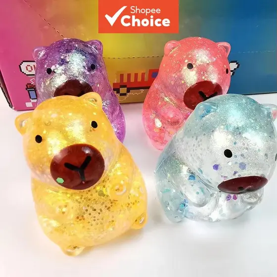 Glitter Capivara Urso Mole Brinquedo Fidget Colorido Sensorial Bolas De Estresse Alívio De Ansiedade Para O Dia Das Brux