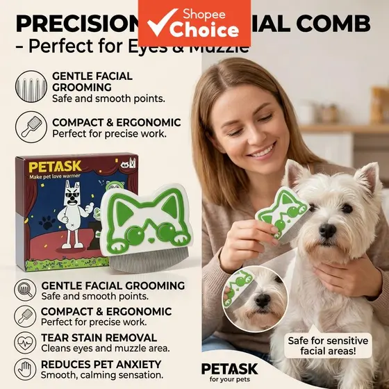 Pente Facial De Precisão Para Animais De Estimação Cães E Gatos-Escova Profissional Removedora De Manchas De Lágrimas Ol