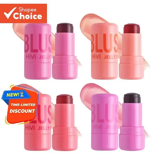 Jelly Blush Stick , Tom De Lábios E Bochechas De Uso Duplo , Contorno Fácil , Cor Brilhante , Cosméticos Rouge Duradouro