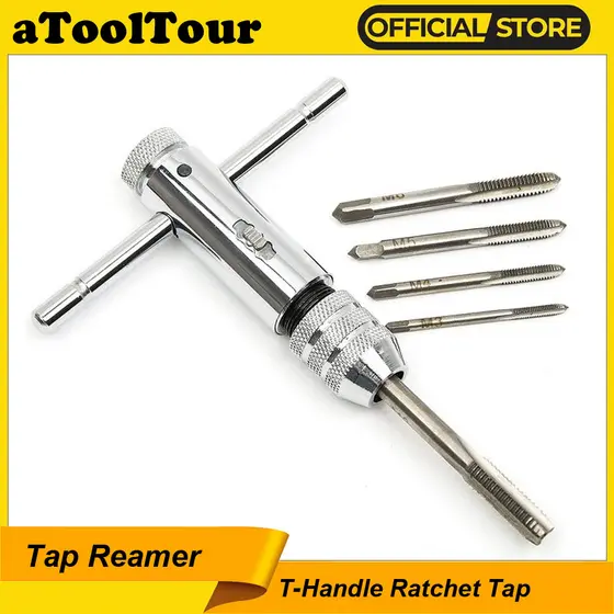 Alça Ajustável Catraca Torneira Reamer Mão Manual Titular Chave M3 M4 M5 M6 M8 Máquina Métrica Parafuso Rosca Plug Ferra