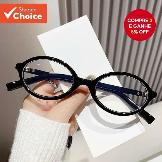 Escolha Estilo Coreano Moda Pequena Armação Oval Óculos Feminino Anti Radiação Retro