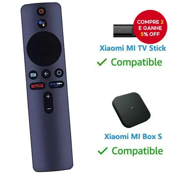 Controle Remoto De Voz Bluetooth Compatível Com Xiaomi Mi TV Stick Box 4K