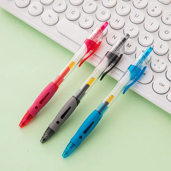 Conjunto De Canetas Pincel Simples 6pcs 0.5mm Neutras De Bolso Exame Preto Vermelho Azul Para Escritório Escolar