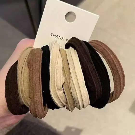 5pcs Cauda de Pônei de Rabo de Cavalo Corda de Cabelo Alta Elasticidade Faixa de Borracha Espessa Conjunto Simples