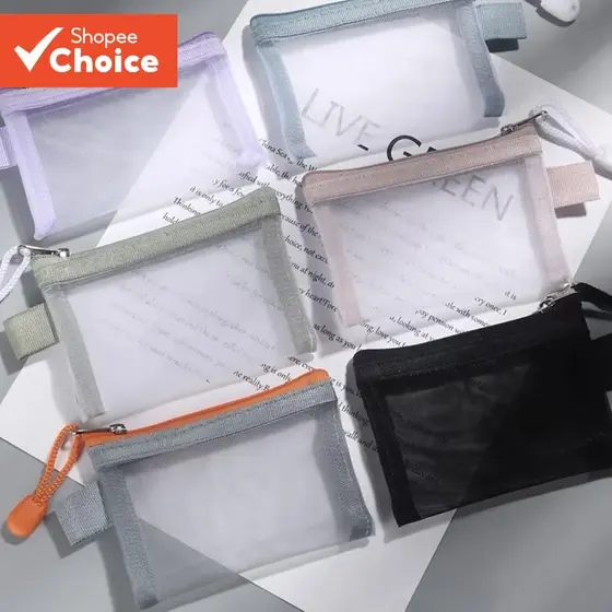 Mini Porta-Cartões Bolsa Transparente De Moedas Armazenamento Portátil Organizador De Peças Pequenas