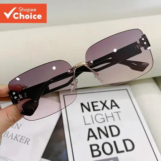 Óculos De Sol Sem Moldura , Proteção UV Grande , Moderno , Emagrecimento , Designer , Tons Para Mulheres