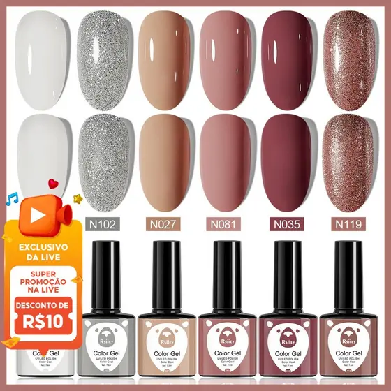 Conjunto De Esmalte Em Gel De 6 Cores Para Todas As Estações Kit De Unhas LED DIY Home Manicure Presentes Mulheres E Men
