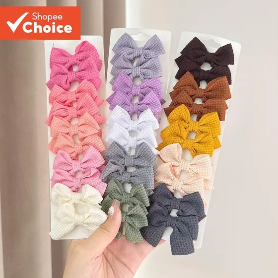 10 Pçs/Set Bonito Fita Bowknot Grampo De Cabelo Para Meninas Arcos Artesanais Presilhas Moda Feminina Acessórios